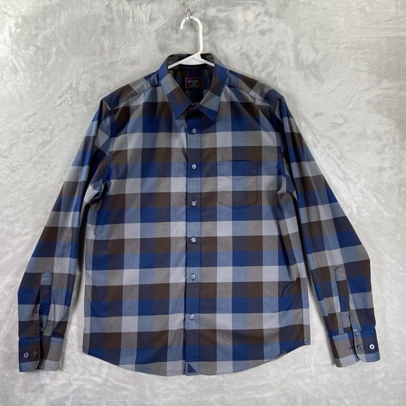 UNTUCKit Other - UNTUCKit Shirt men's Large Button Up Flannel Lightweight Slim Fit Blue Plaid